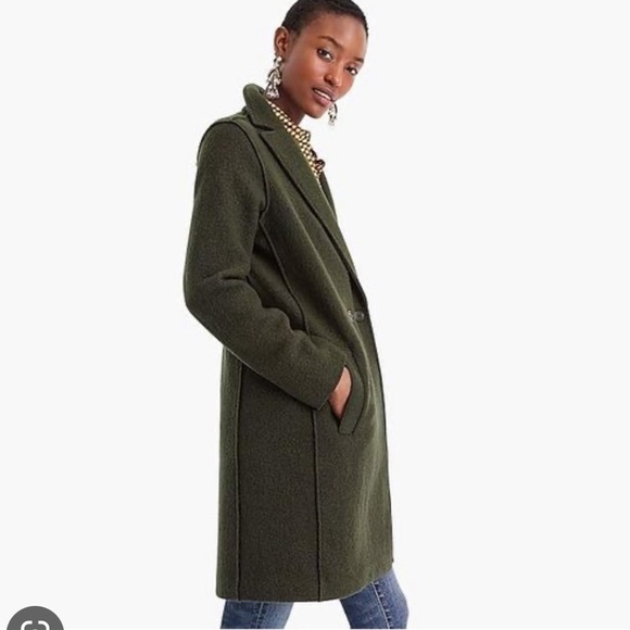 J. Crew Jackets & Coats J Crew Green Boiled Wool Topcoat In Moss